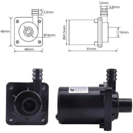 Pump 8-24VDC 900l/timme