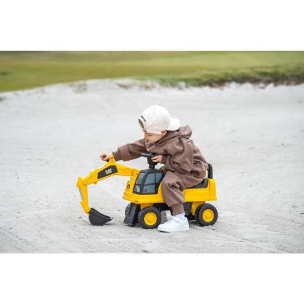 Push bil grävmaskin CAT 2xAA gul/svart