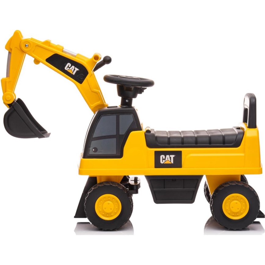 Push bil grävmaskin CAT 2xAA gul/svart