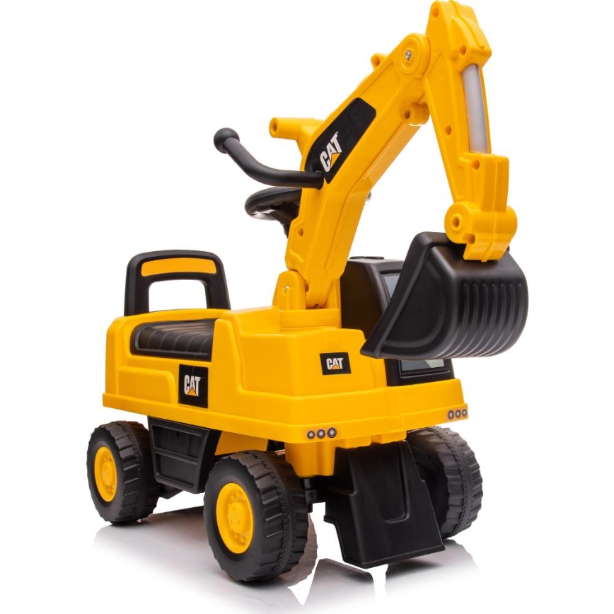 Push bil grävmaskin CAT 2xAA gul/svart