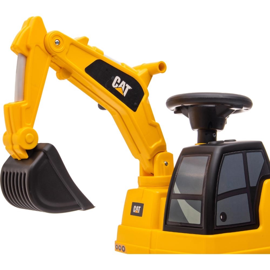 Push bil grävmaskin CAT 2xAA gul/svart