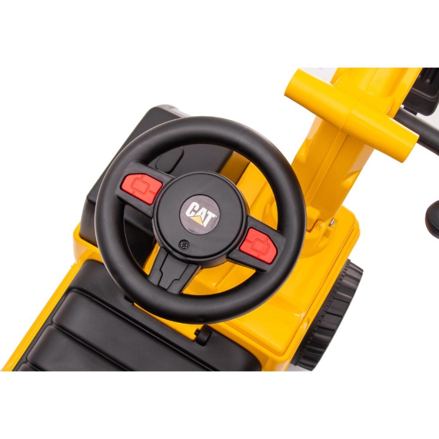 Push bil grävmaskin CAT 2xAA gul/svart