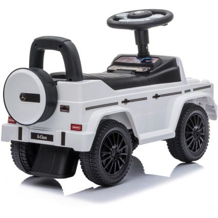 Push bil Mercedes G350d 2xAA vit/svart