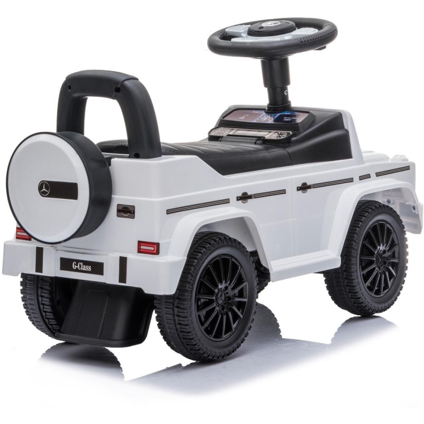 Push bil Mercedes G350d 2xAA vit/svart