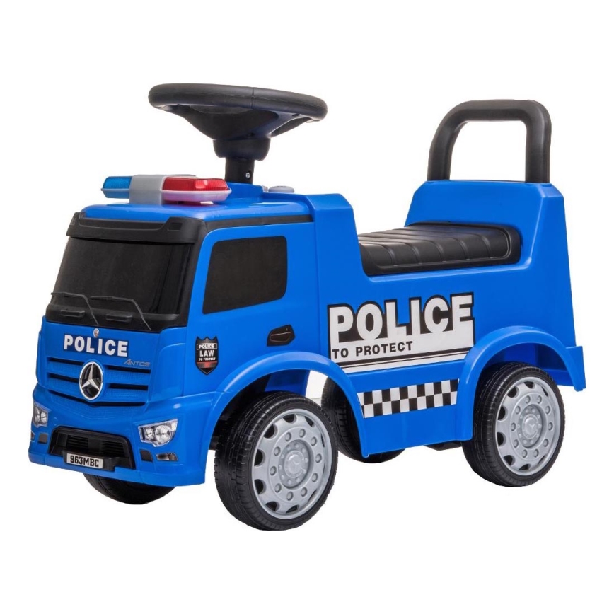 Push bil Mercedes Polisbil 2xAA blå