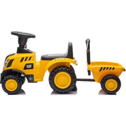 Push bil traktor CAT 2xAA gul/svart