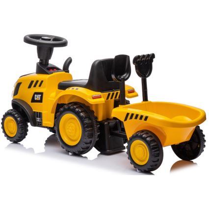 Push bil traktor CAT 2xAA gul/svart