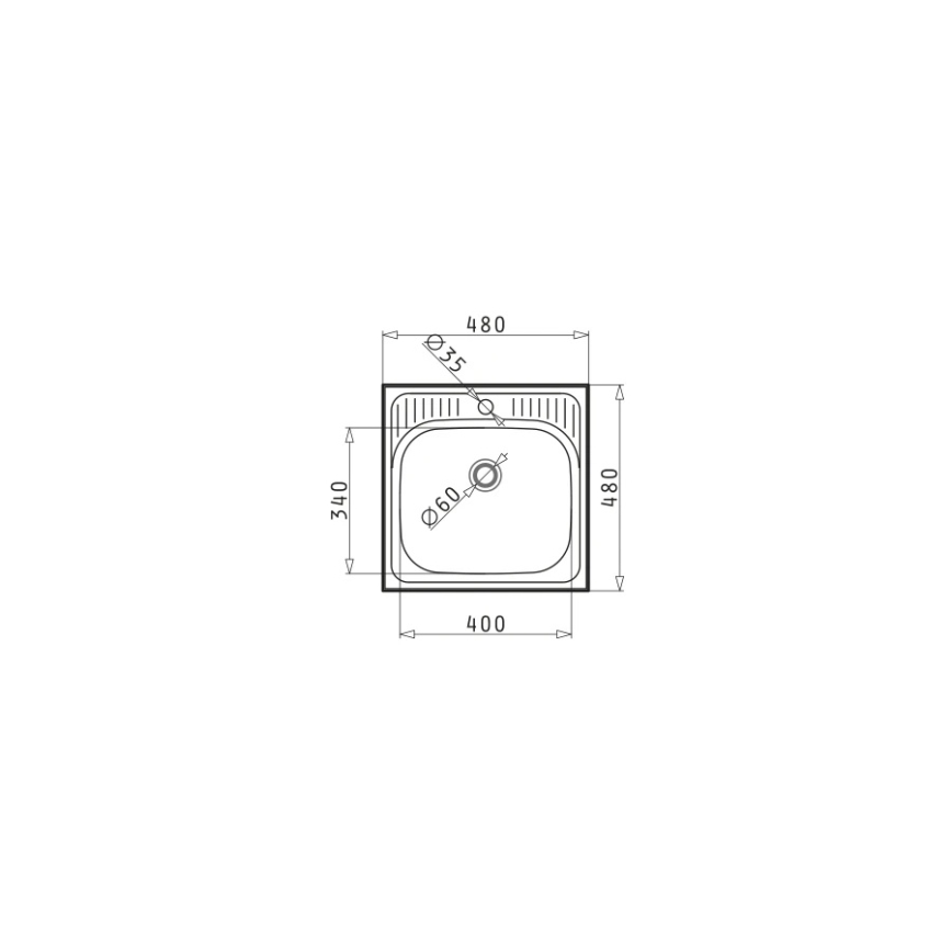 Pyramis 105061001 - Köksvask ET34 48x48 cm satin