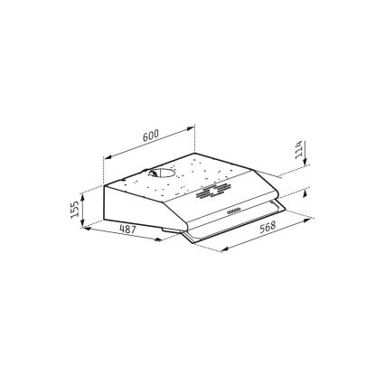 Pyramis 65029502 - Köksfläkt med dubbla motorer STANDARD 60 cm rostfri