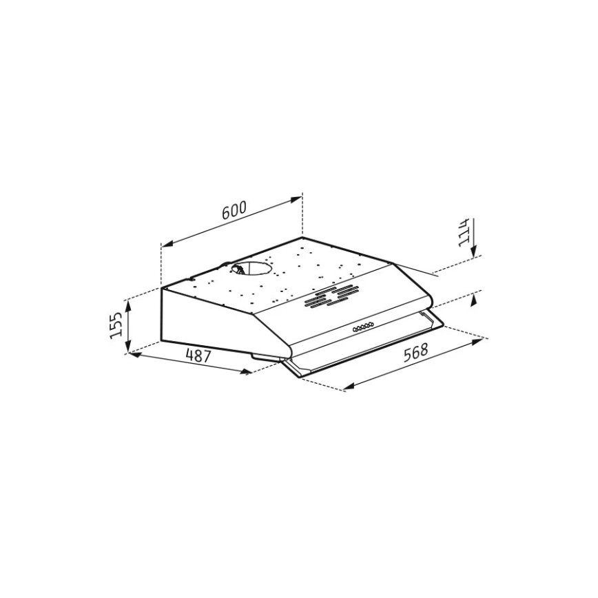 Pyramis 65029502 - Köksfläkt med dubbla motorer STANDARD 60 cm rostfri
