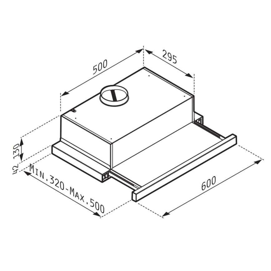 Pyramis 65040001 - Köksfläkt SLIDING NT 60 cm vit