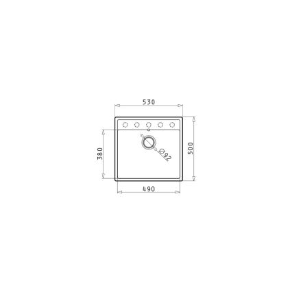 Pyramis 70007801 - Köksho CAMEA 50x53 cm granit/beige