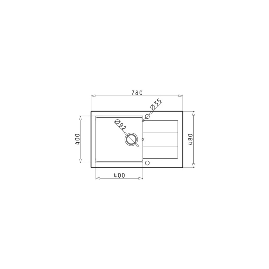 Pyramis 70083601 - Köksvask SPARTA PLUS LUX 78x48 cm granit/beige