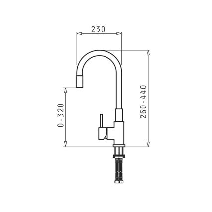 Pyramis 90938101 - Köksblandare med flexibelt FLESSI-kranarm beige