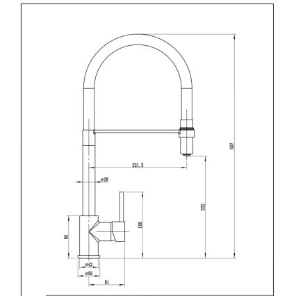 Pyramis 90939801 - Vaskkran med flexibel arm SERINA krom/svart