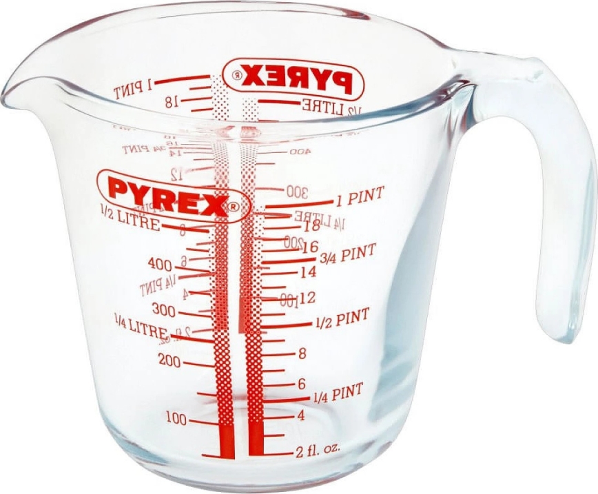 PYREX-mätbägare i glas 0,5 l