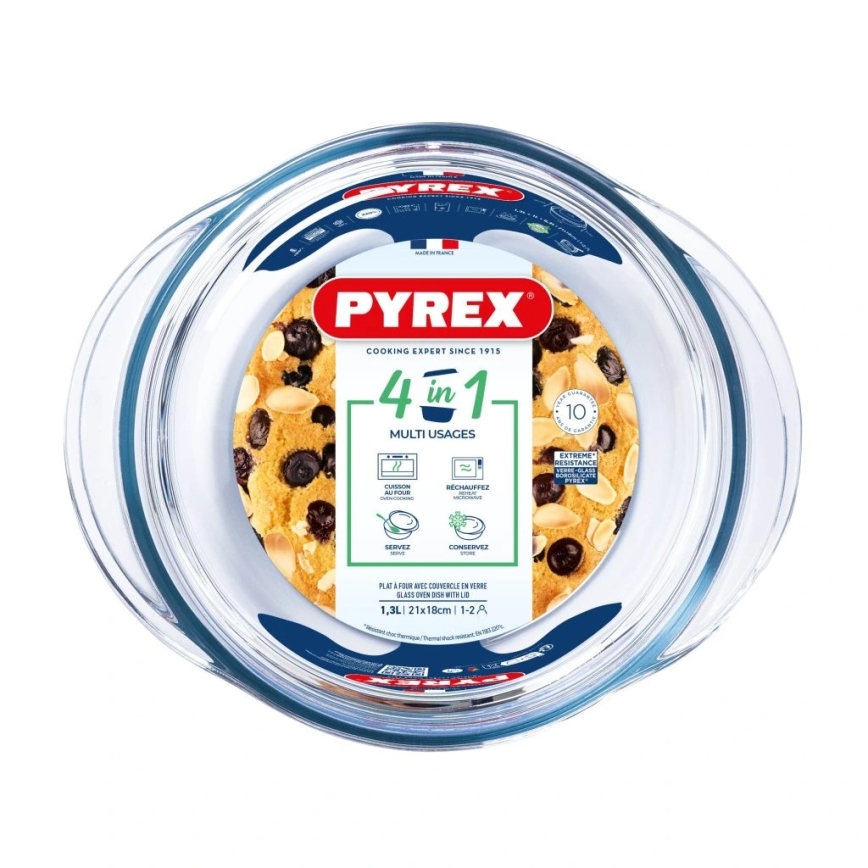 PYREX ugnsform med lock 1,3 l