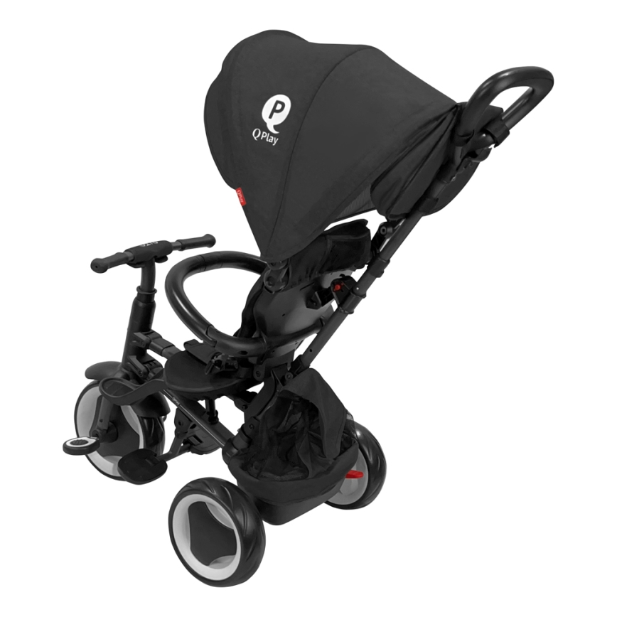 QPlay - 3-i-1 barntricykel RITO EVA PLUS svart