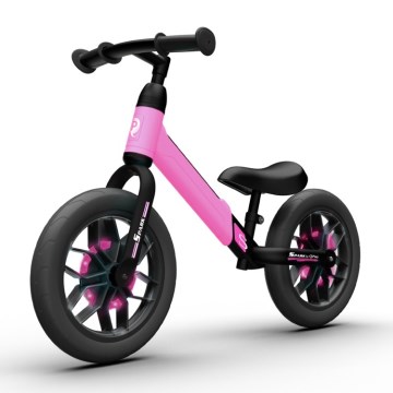 QPlay - Balanscykel med LED belysning på hjul SPARK rosa