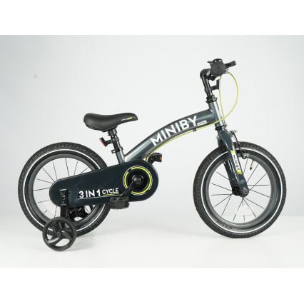 QPlay - Barncykel 14 MINIBY 3 i 1 grå