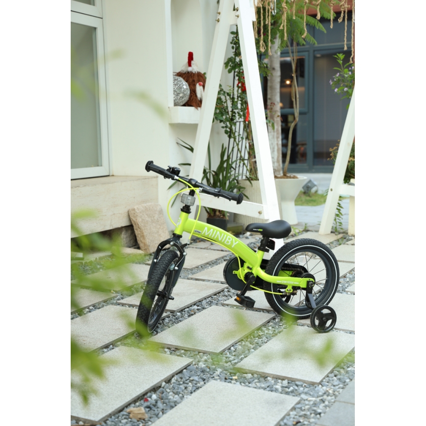 QPlay - Barncykel 14" MINIBY 3i1 grön