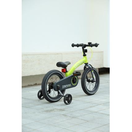 QPlay - Barncykel 14" MINIBY 3i1 grön