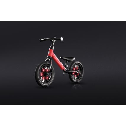QPlay - Spark balanscykel med LED-lampor på hjulen röd