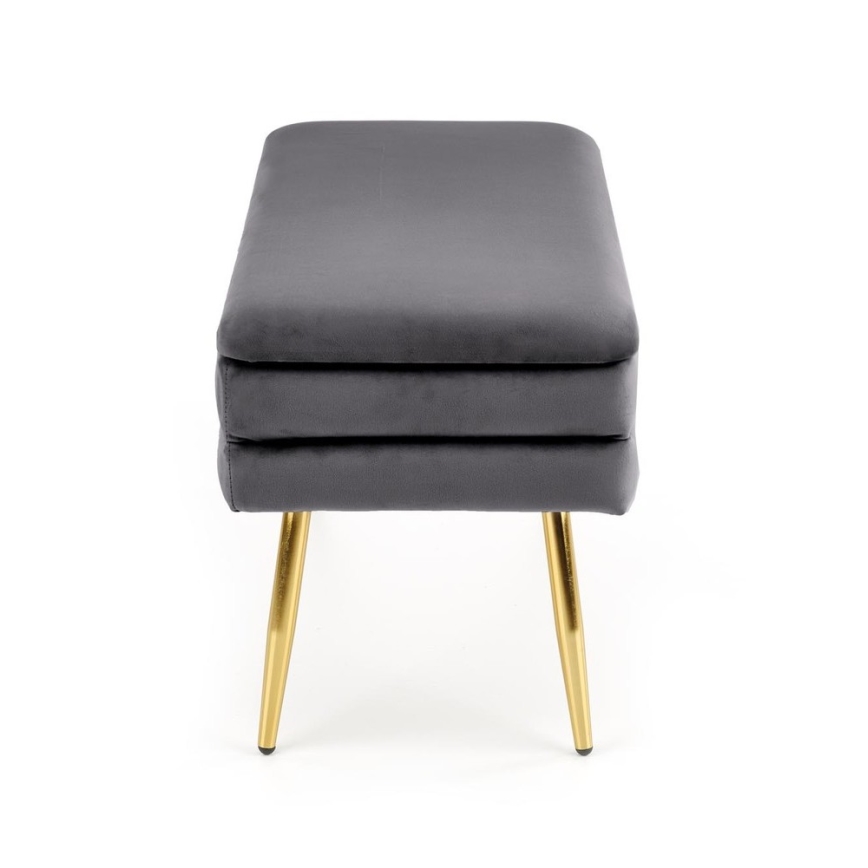 Quiltad bänk med förvaringsutrymme VELVA 37x78 cm grå/guld
