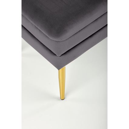 Quiltad bänk med förvaringsutrymme VELVA 37x78 cm grå/guld