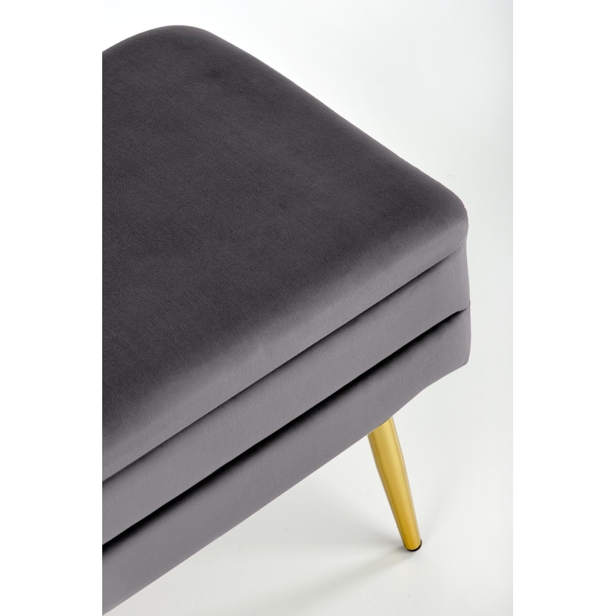 Quiltad bänk med förvaringsutrymme VELVA 37x78 cm grå/guld