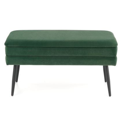 Quiltad bänk med förvaringsutrymme VELVA 37x78 cm grön/svart