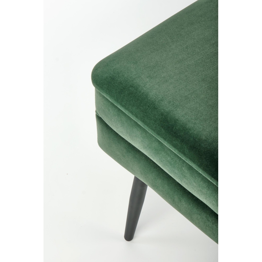 Quiltad bänk med förvaringsutrymme VELVA 37x78 cm grön/svart