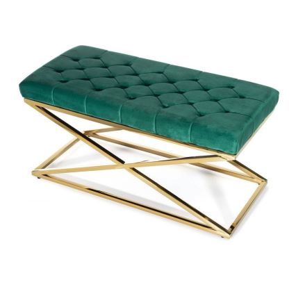 Quilted bench SALIBA 50x97 cm gyllene/grön