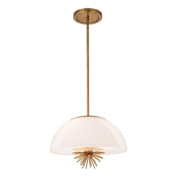 Quoizel - Pendelkrona STARING 3xE14/40W/230V diameter 45,7 cm guld/patina/vit