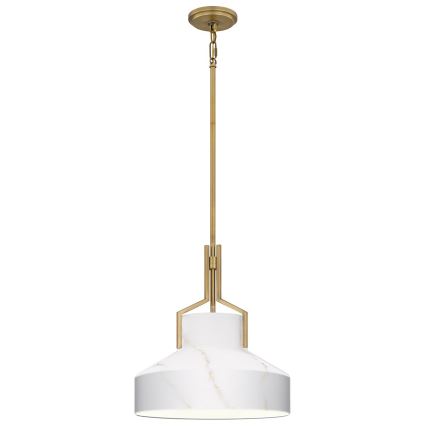 Quoizel - Taklampa med stång BRECKEN 2xE27/60W/230V guld/marmordekor