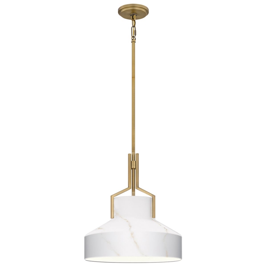 Quoizel - Taklampa med stång BRECKEN 2xE27/60W/230V guld/marmordekor