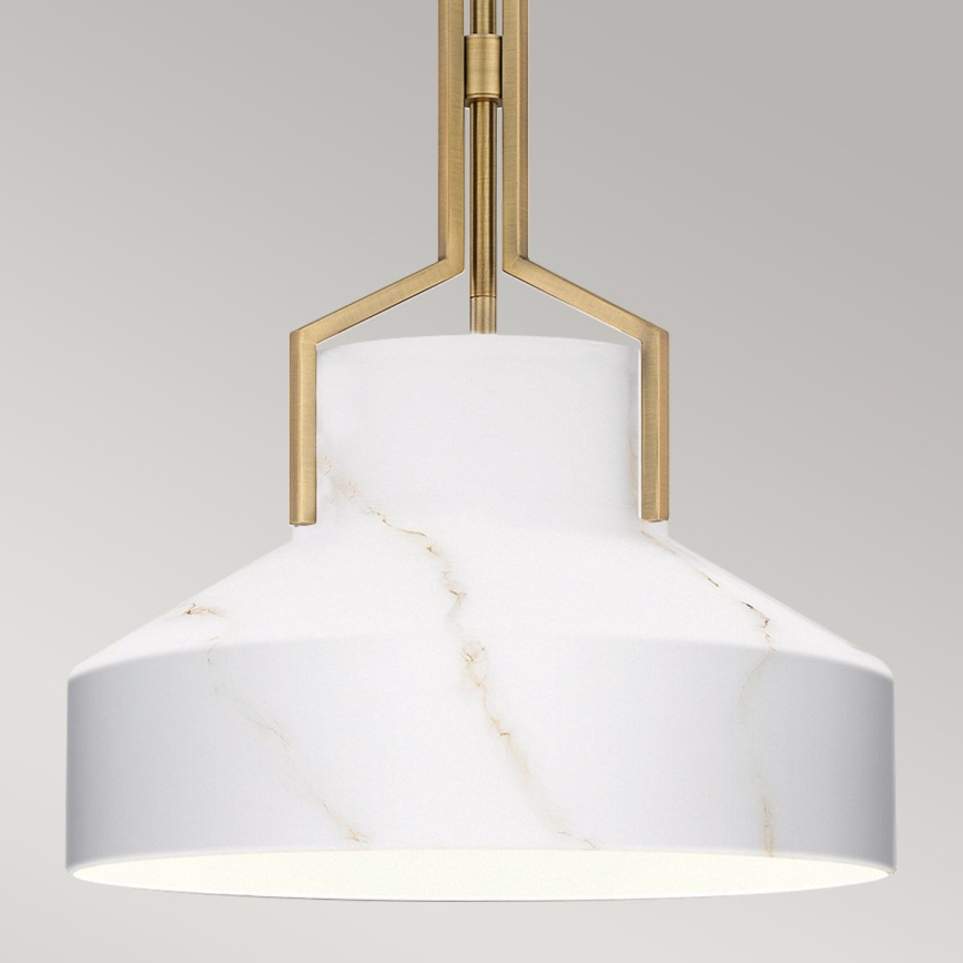Quoizel - Taklampa med stång BRECKEN 2xE27/60W/230V guld/marmordekor
