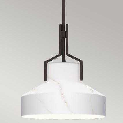 Quoizel - Stångmonterad takpendel BRECKEN 2xE27/60W/230V svart/marmordekor