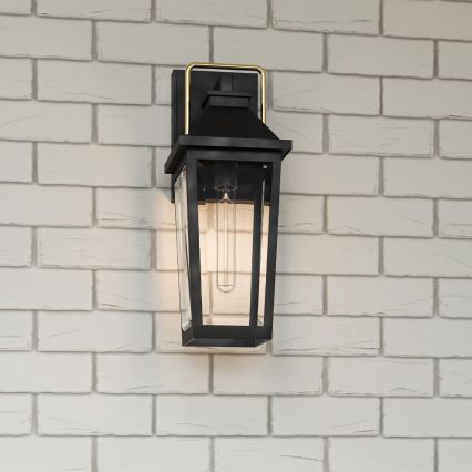 Quoizel - Vägglampa för utomhusbruk BUCKLEY 1xE27/40W/230V IP44 svart