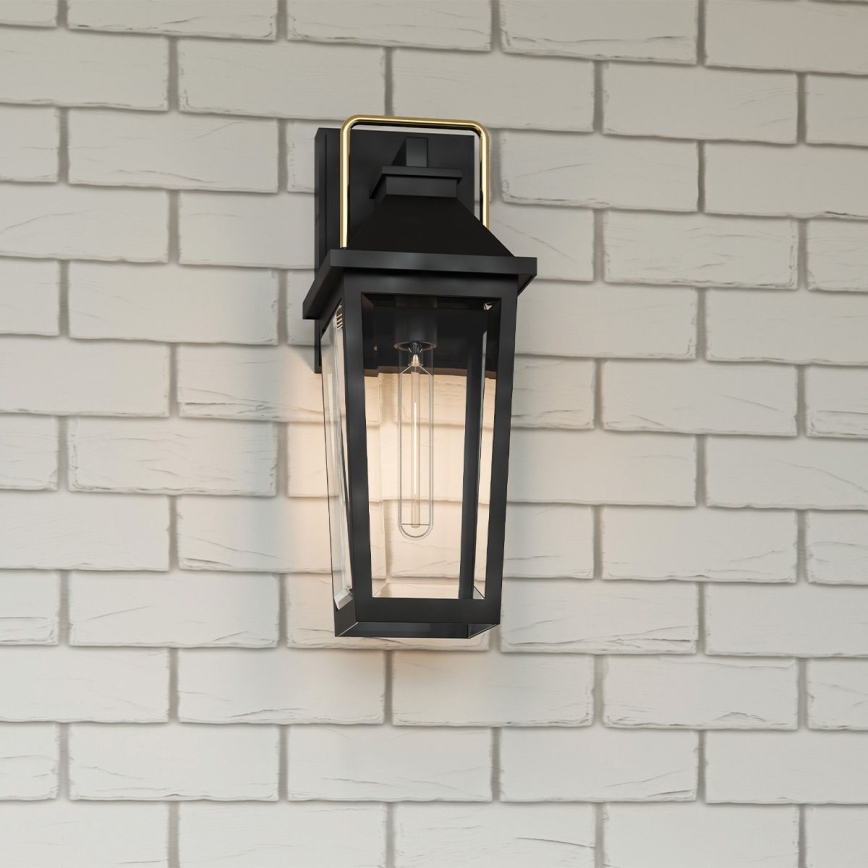 Quoizel - Vägglampa för utomhusbruk BUCKLEY 1xE27/40W/230V IP44 svart