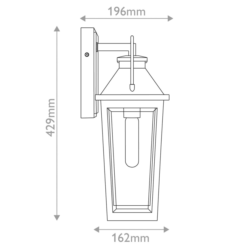 Quoizel - Vägglampa för utomhusbruk BUCKLEY 1xE27/40W/230V IP44 svart