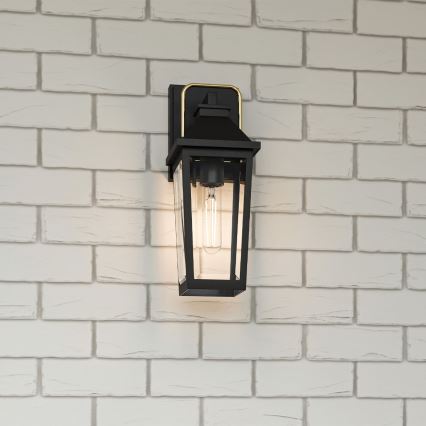 Quoizel - Vägglampa för utomhusbruk BUCKLEY 1xE27/40W/230V IP44 svart