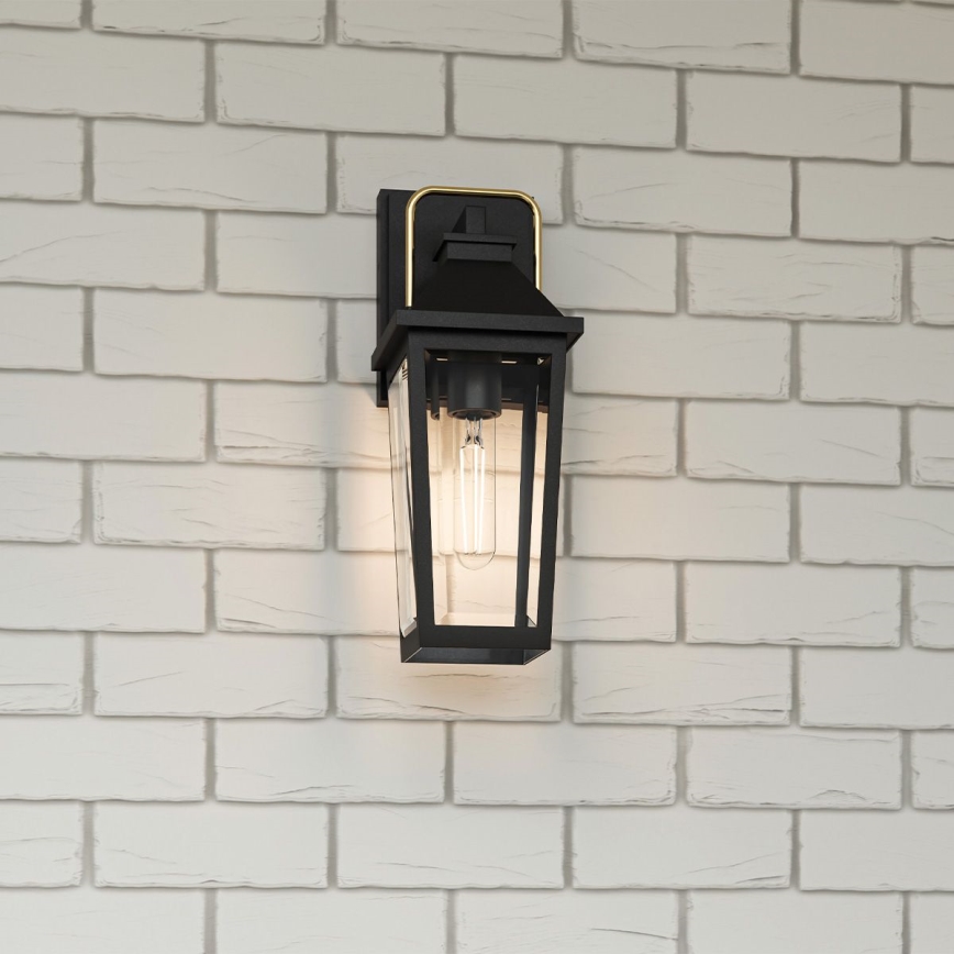 Quoizel - Vägglampa för utomhusbruk BUCKLEY 1xE27/40W/230V IP44 svart