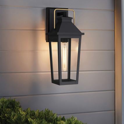 Quoizel - Vägglampa för utomhusbruk BUCKLEY 1xE27/40W/230V IP44 svart