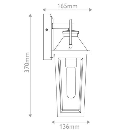Quoizel - Vägglampa för utomhusbruk BUCKLEY 1xE27/40W/230V IP44 svart