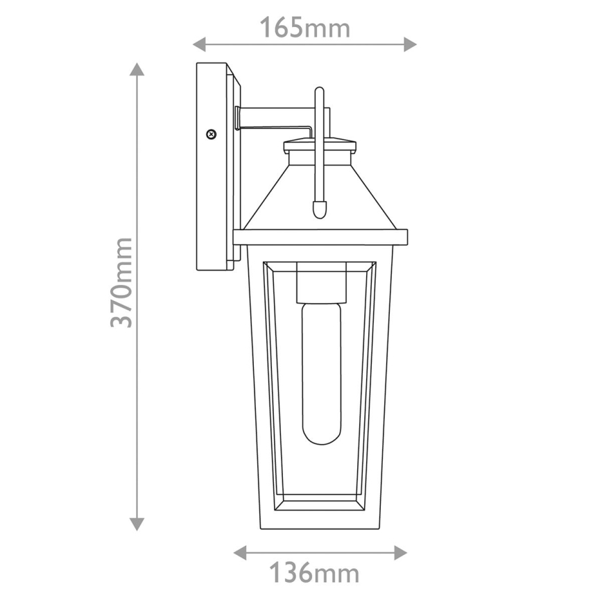 Quoizel - Vägglampa för utomhusbruk BUCKLEY 1xE27/40W/230V IP44 svart