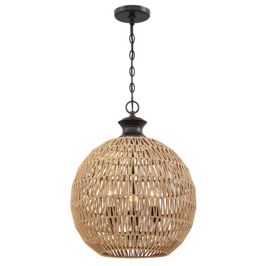 Quoizel - Taklampa med kedja CASABLANCA 3xE27/60W/230V brun