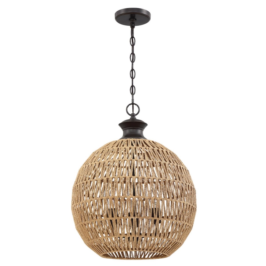 Quoizel - Taklampa med kedja CASABLANCA 3xE27/60W/230V brun