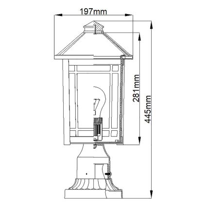 Quoizel - Utomhuslampa CEDAR POINT 1xE27/60W/230V IP44