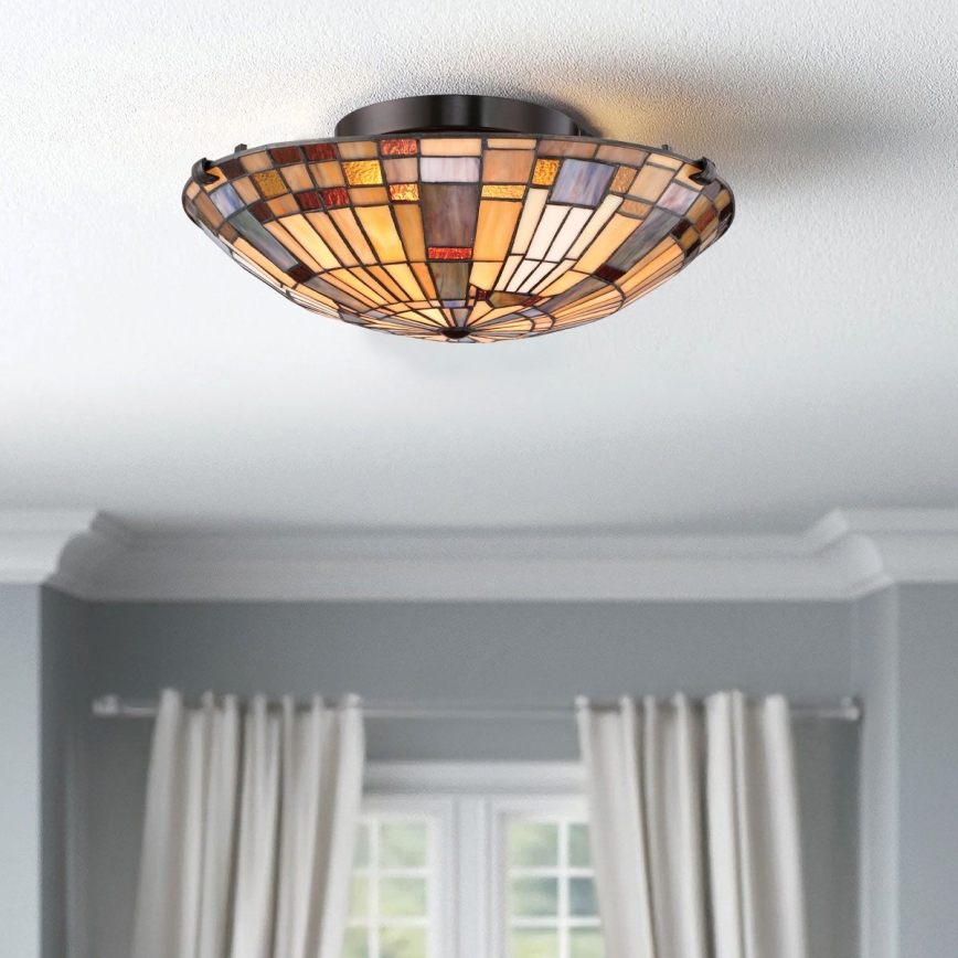 Quoizel - Taklampa INGLENOOK 2xE27/60W/230V diameter 40,7 cm